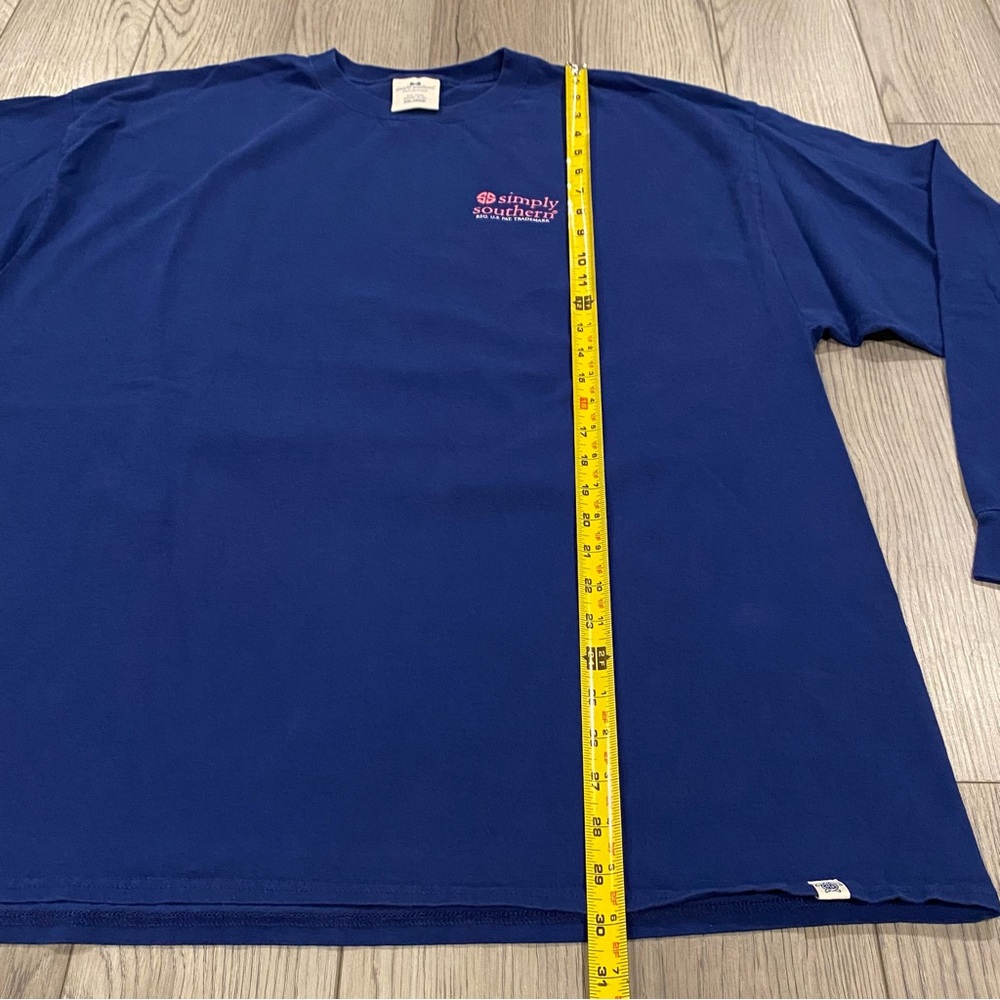 Simply Southern Graphic T Shirt Women’s XXL Long Sleeve Navy Blue Lemon Kindness - Picture 10 of 13